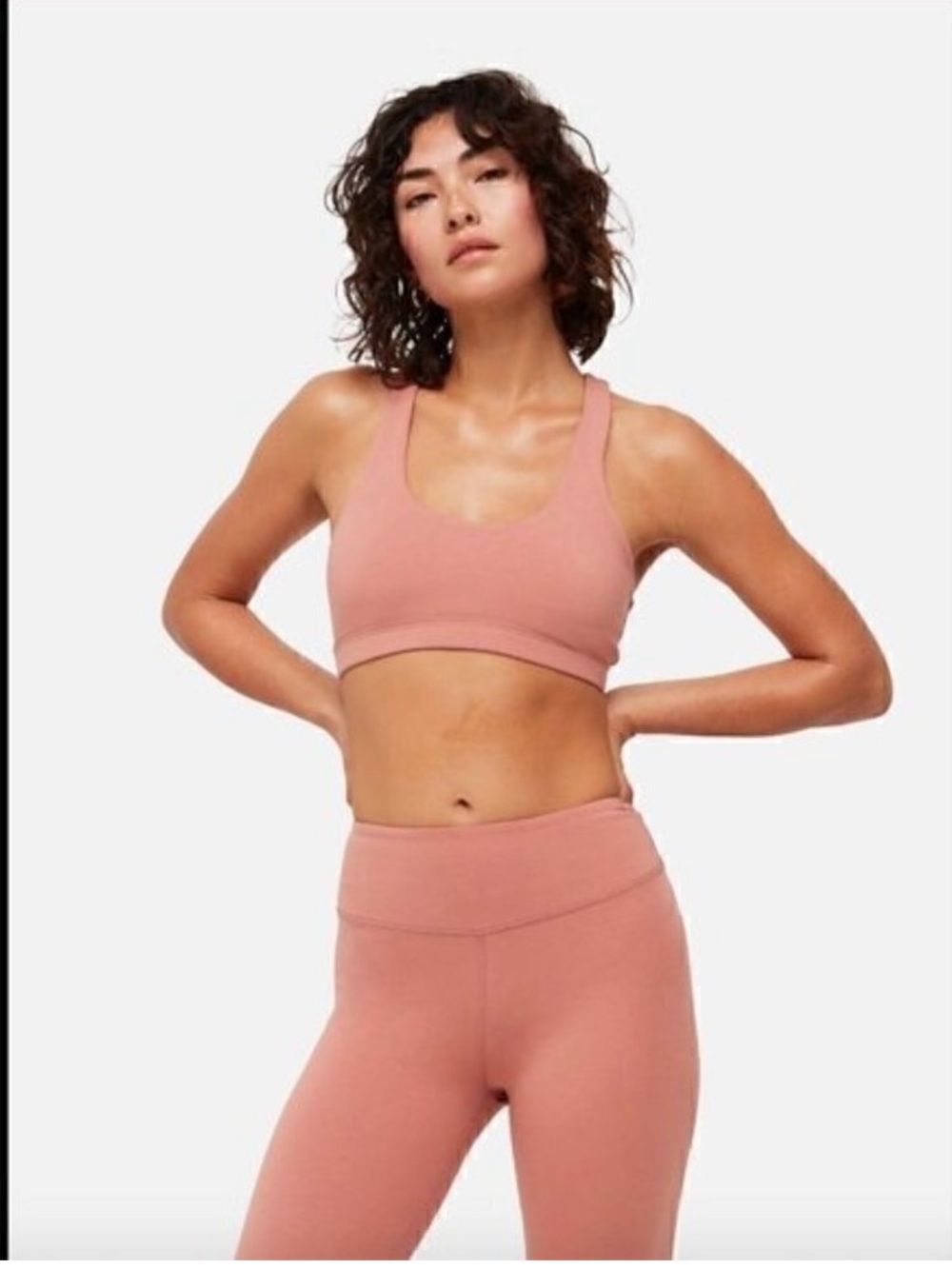 Mate the label leggings and sports bra Dusty Rose